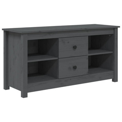 Berkfield Stylish Tv Cabinet Grey 103X36.5X52 Cm Solid Wood Pine - image 1