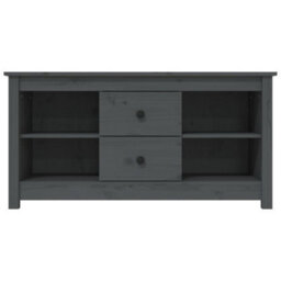 Berkfield Stylish Tv Cabinet Grey 103X36.5X52 Cm Solid Wood Pine - thumbnail 3