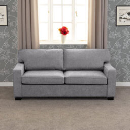 Seconique Eton Sofa Bed Light Grey Fabric Metal Pull Out Sofa Bed With Mattress - thumbnail 2