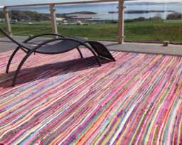 Second Nature Online Rainbow Rug Outdoor And Indoor Multicolour Flat Weave Style 75 Cm X 240 Cm