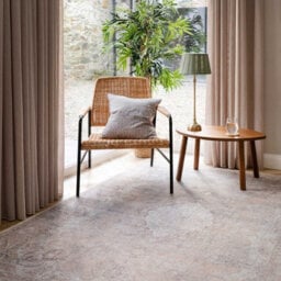Loomed Distressed Natural Beige Persian Style Washable Non Slip Rug 120X170Cm - thumbnail 2