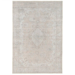 Loomed Distressed Natural Beige Persian Style Washable Non Slip Rug 120X170Cm - thumbnail 1