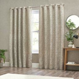 Wylder Bali Jacquard Room Darkening Eyelet Curtain Pair Natural (W)168Cm X (D)229Cm - thumbnail 5
