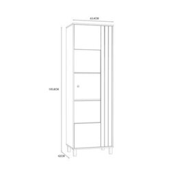 Wyld Haus Pandrup Glass Door Display Cabinet In Cream And Oak - thumbnail 5