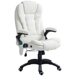 Vinsetto Office Chair W/ Heating Massage Points Relaxing Reclining White - thumbnail 2