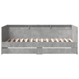 Berkfield Daybed With Drawers Without Mattress Concrete Grey 100X200 Cm - thumbnail 4