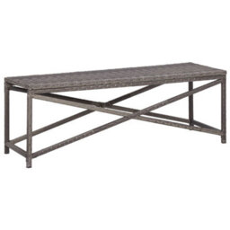 Walplus Garden Bench 120 Cm Poly Rattan Grey