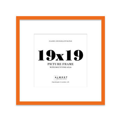 "19X19"" Orange Picture Frame - 19X19"" Square Frame With 16X16"" Mount For 19X19""/16X16"" Pictures Vintage Style Gallery Wall, 1 Pack" - image 1