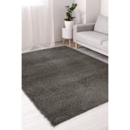 Melrose Super Soft Venus Shaggy Snuggly Plain Charcoal Area Rug 080/150Cm - thumbnail 1