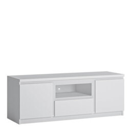 Furniture To Go Fribo 2 Door 1 Drawer 136 Cm Wide Tv Cabinet In White - thumbnail 2