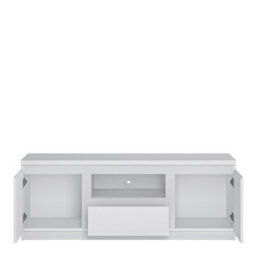Furniture To Go Fribo 2 Door 1 Drawer 136 Cm Wide Tv Cabinet In White - thumbnail 3