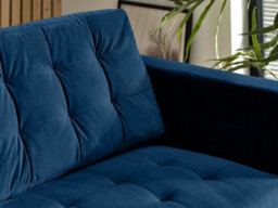Furniturebox Jenna 3 Seater Navy Blue Velvet Sofa With Solid Wood Frame - thumbnail 4