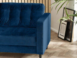 Furniturebox Jenna 3 Seater Navy Blue Velvet Sofa With Solid Wood Frame - thumbnail 5