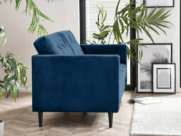 Furniturebox Jenna 3 Seater Navy Blue Velvet Sofa With Solid Wood Frame - thumbnail 2