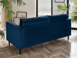Furniturebox Jenna 3 Seater Navy Blue Velvet Sofa With Solid Wood Frame - thumbnail 3