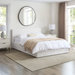Luna 4Ft Small Double White Ottoman Storage Bed With Gas Lift - Faux Leather Fabric - L:203Cm X W:138Cm X H:88.5Cm - thumbnail 2
