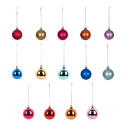 Plastic Round Christmas Bauble Set, Pack Of 100 - Multicolour - thumbnail 3