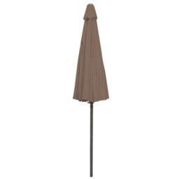 Rinse Bathrooms Brown/taupe Garden Parasol Umbrella With Glass Fibre Ribs Tilting Sun Shade Shelter Canopy 2.7M - thumbnail 4