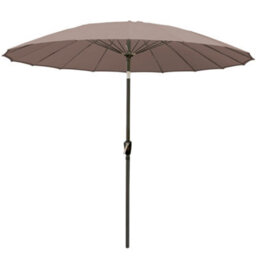 Rinse Bathrooms Brown/taupe Garden Parasol Umbrella With Glass Fibre Ribs Tilting Sun Shade Shelter Canopy 2.7M - thumbnail 2