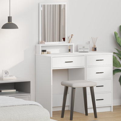 Walplus White Dressing Table With Drawers - 50X41X140 Cm - image 1