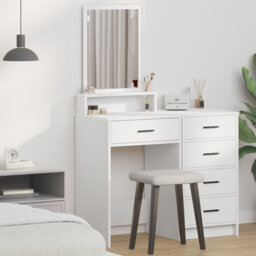 Walplus White Dressing Table With Drawers - 50X41X140 Cm - thumbnail 1