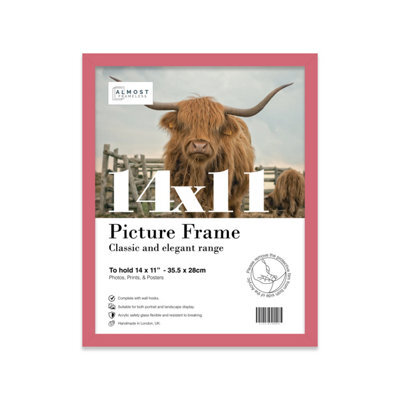 14X11 Pink Picture Frame (35.6 X 27.9Cm) Poster, Photo, Artwork, Gallery Wall Or Print - image 1