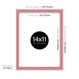 14X11 Pink Picture Frame (35.6 X 27.9Cm) Poster, Photo, Artwork, Gallery Wall Or Print - thumbnail 3