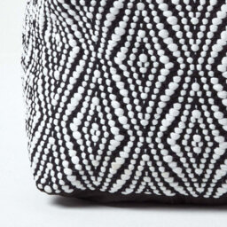 Homescapes Trance Black And White Diamond Pattern Recycled Fibre Square Bean Filled Pouffe, 60 Cm - thumbnail 4