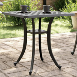 Berkfield Garden Table Black 53X53X53 Cm Cast Aluminium - thumbnail 1