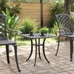 Berkfield Garden Table Black 53X53X53 Cm Cast Aluminium - thumbnail 3