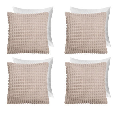OHS 4 Pack Bobble Filled Cushion Cover , Natural - 45 X 45Cm - image 1