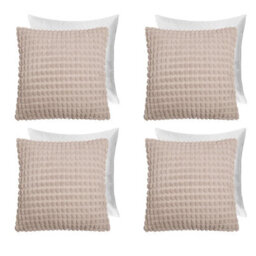 OHS 4 Pack Bobble Filled Cushion Cover , Natural - 45 X 45Cm - thumbnail 1