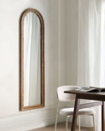 Beliani Wall Mirror Coigny 55 Cm 170 Cm Fir Wood Light Brown - thumbnail 2