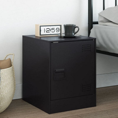 Berkfield Bedside Cabinet Black 34.5X39X44 Cm Steel - image 1