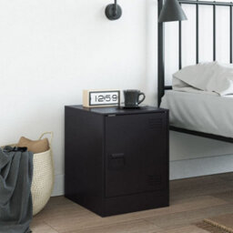 Berkfield Bedside Cabinet Black 34.5X39X44 Cm Steel - thumbnail 3