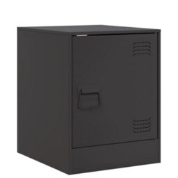 Berkfield Bedside Cabinet Black 34.5X39X44 Cm Steel - thumbnail 2