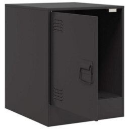 Berkfield Bedside Cabinet Black 34.5X39X44 Cm Steel - thumbnail 7