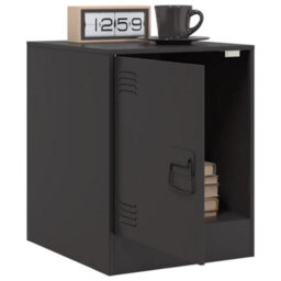 Berkfield Bedside Cabinet Black 34.5X39X44 Cm Steel - thumbnail 5