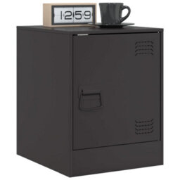 Berkfield Bedside Cabinet Black 34.5X39X44 Cm Steel - thumbnail 4