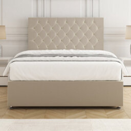 Bsspoke Mia Divan Bed Set Cream Velvet With 24Inch Headboard & 4 Drawers & Memory Foam Spring Mattress In 4Ft6 4Ft 5Ft 6Ft - thumbnail 2