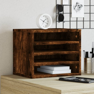 Walplus Desk Organiser Smoked Oak 36X26X29.5 Cm Engineered Wood - image 1