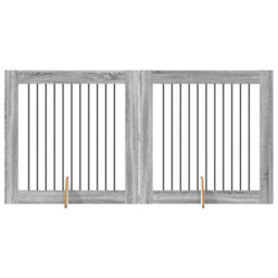 Walplus Dog Gate With Stands 2 Pcs Grey Sonoma 100 X 100 Cm - thumbnail 2