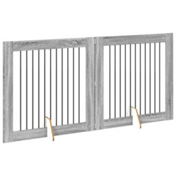Walplus Dog Gate With Stands 2 Pcs Grey Sonoma 100 X 100 Cm - thumbnail 4