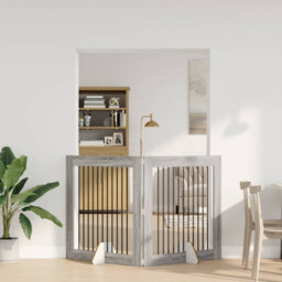 Walplus Dog Gate With Stands 2 Pcs Grey Sonoma 100 X 100 Cm - thumbnail 3