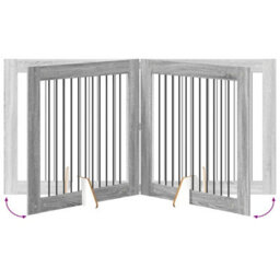 Walplus Dog Gate With Stands 2 Pcs Grey Sonoma 100 X 100 Cm - thumbnail 8