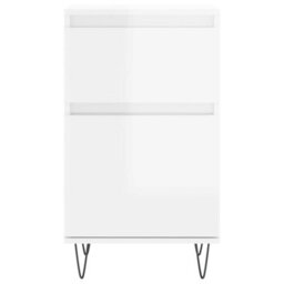 Berkfield Sideboards 2 Pcs High Gloss White 40X35X70 Cm Engineered Wood - thumbnail 6