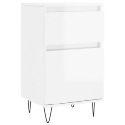 Berkfield Sideboards 2 Pcs High Gloss White 40X35X70 Cm Engineered Wood - thumbnail 5