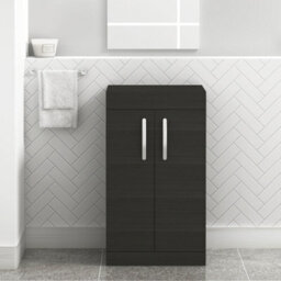 Royal Bathrooms Turin 500mm Hale Black Floor Standing Worktop Vanity Unit - 2 Doors - thumbnail 1