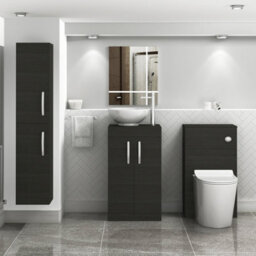Royal Bathrooms Turin 500mm Hale Black Floor Standing Worktop Vanity Unit - 2 Doors - thumbnail 2