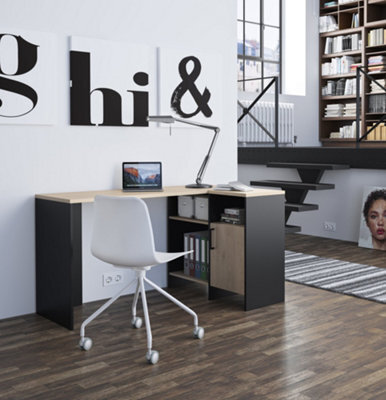 Diagone Chestnut & Black Corner Desk Made In France - image 1